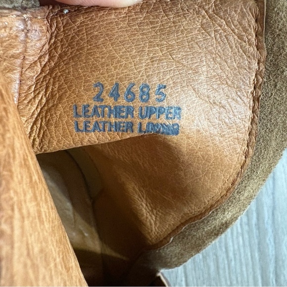 J. Crew Aggie Tan Nubuck Suede Leather Block Heel Ankle Boots Booties Sz 8.5 - Picture 9 of 10